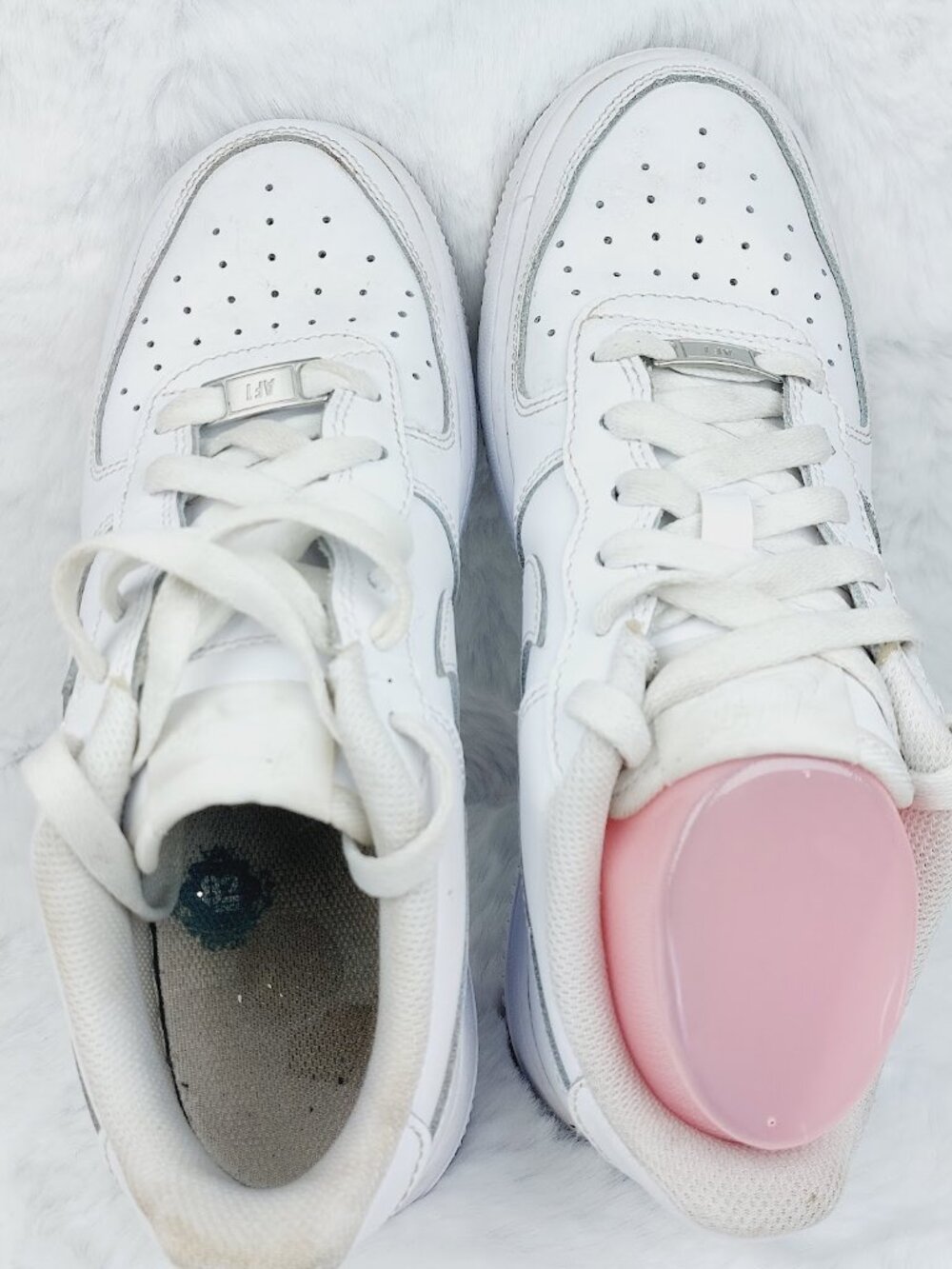Nike Women's White Air Force 1 Leather Low Top Athletic Sneaker Size US 6.5 - Picture 4 of 10